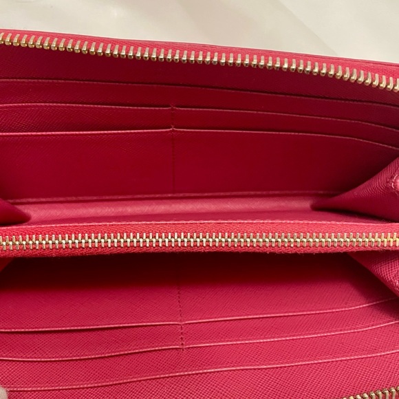 Prada Saffiano Leather Fiocco Bow Peonia Wallet - Picture 9 of 13